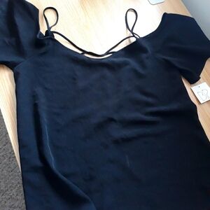 Black cold shoulder top